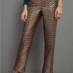 Anthropologie Gold and Black Geometric Pants